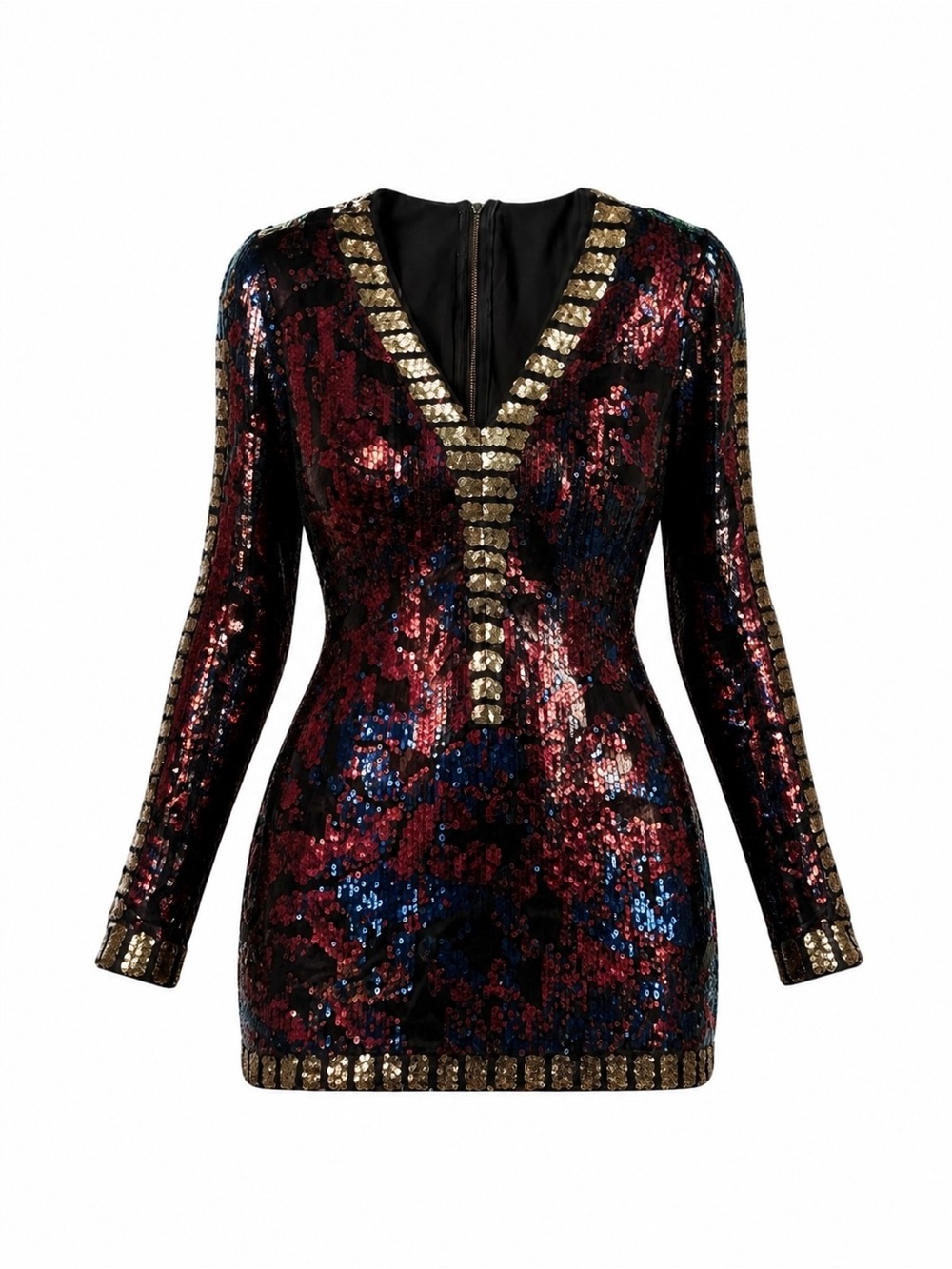 Angel Brinks Boutique Iridescent Sequin Mini Dress Size-XL Runs Small